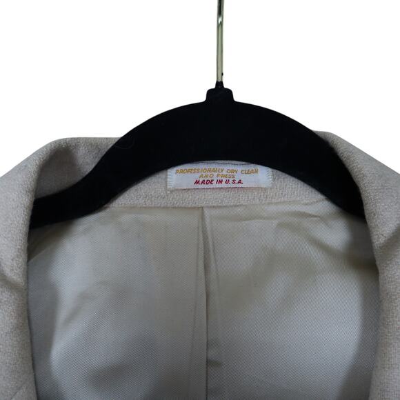 Bachrach Mens Elbow Patch Sport Coat Blazer Jacket Size L Cream Leather Buttons - Picture 4 of 14